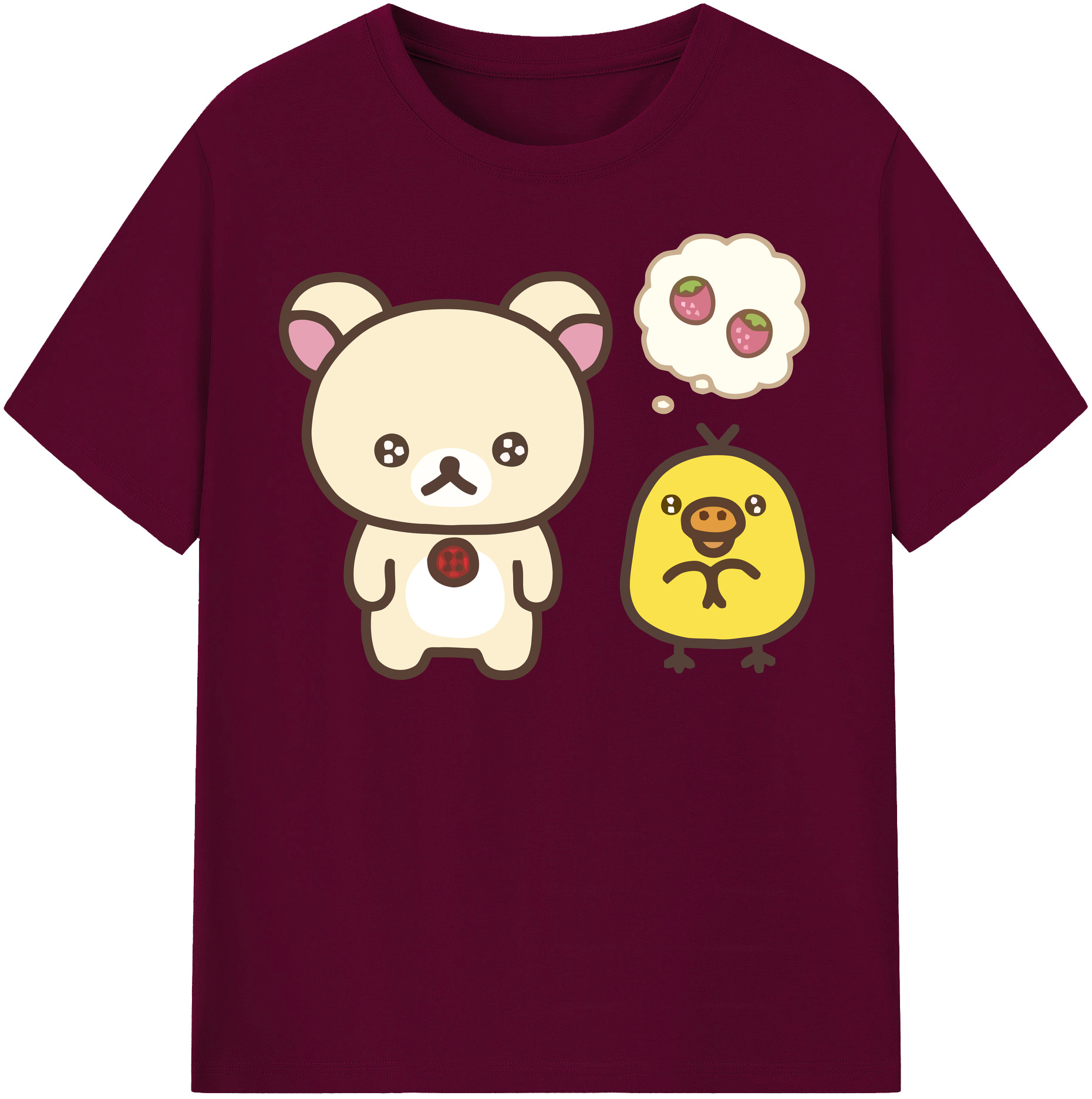 （画像用） リラックマ リラックマ キイロイトリ Rilakkuma Korilakkuma Kiiroitori レディースカジュアルプリントTシャツ（綿100％）
